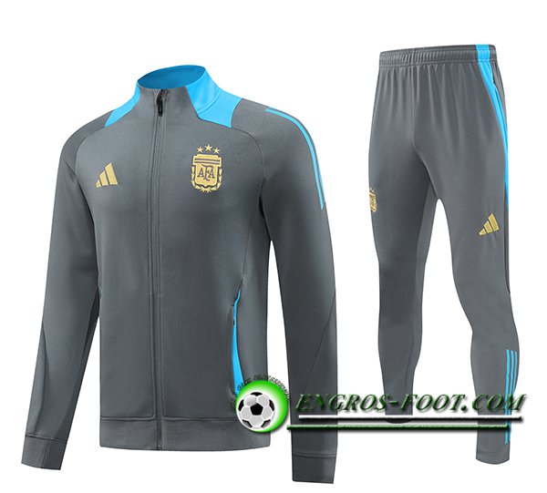 Ensemble Survetement de Foot Veste Foot Argentine Gris/Bleu 2024/2025