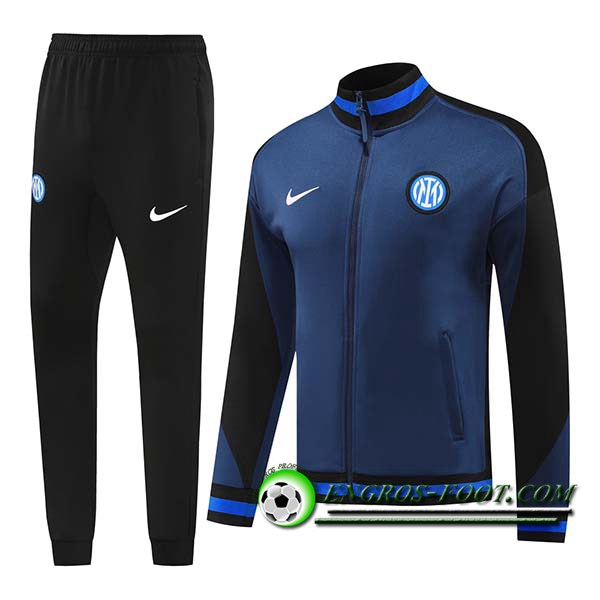 Ensemble Survetement de Foot Veste Foot Inter Milan Bleu Marine 2024/2025