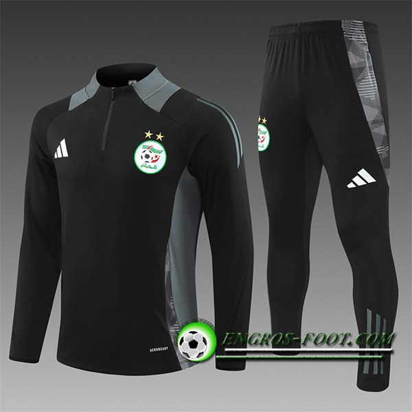 Ensemble Survetement de Foot Algeria Enfant Noir/Gris 2024/2025