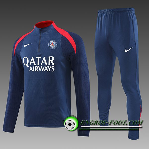 Ensemble Survetement de Foot PSG Enfant Bleu/Rouge 2024/2025