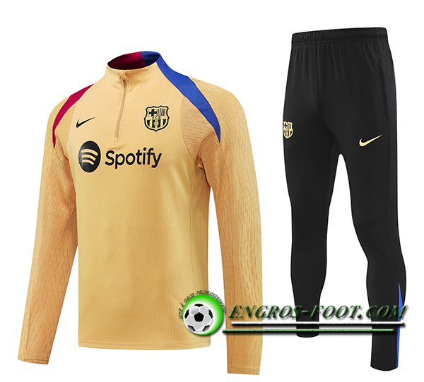 Ensemble Survetement de Foot FC Barcelone Enfant Brun/Bleu/Rouge 2024/2025