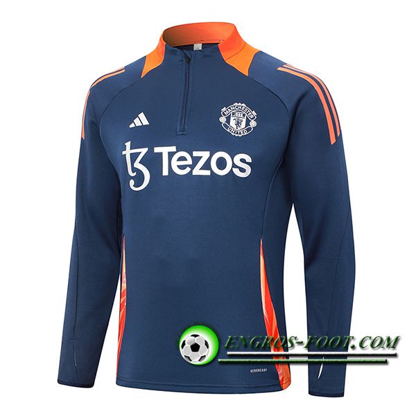 Sweatshirt Training Manchester United Bleu/Orange 2024/2025