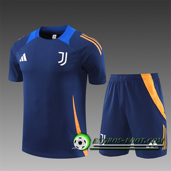 Ensemble Training T-Shirts Juventus Enfant Bleu/Orange 2024/2025