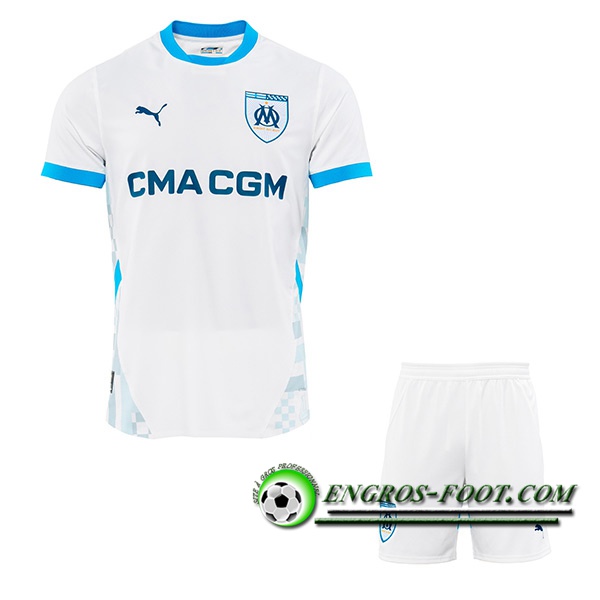 Nouveau Maillot de Foot Marseille OM Enfant Domicile 2024/2025