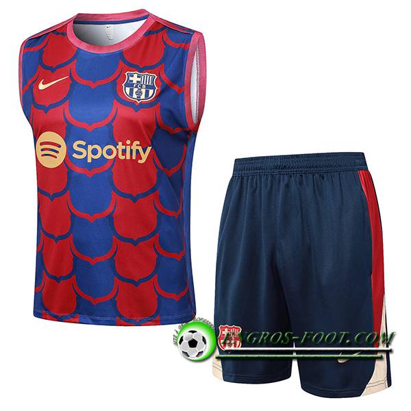 Ensemble Training Debardeur FC Barcelone Rouge/Bleu 2024/2025