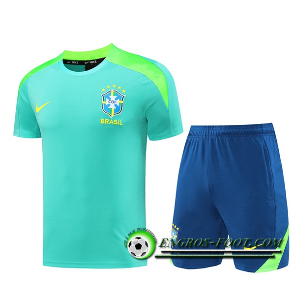 Ensemble Training T-Shirts Brésil Vert 2024/2025