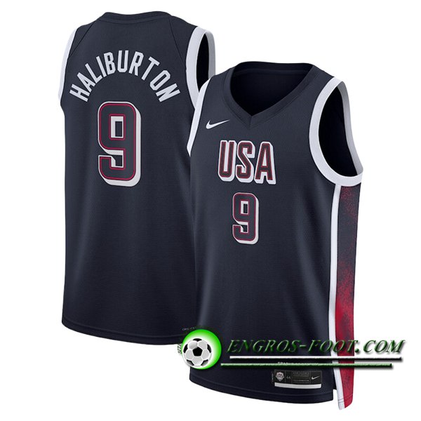 Maillot USA (HALIBURTON #9) 2024/25 Noir