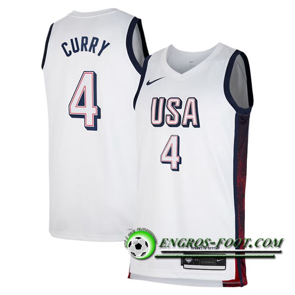 Maillot USA (CURRY #4) 2024/25 Blanc