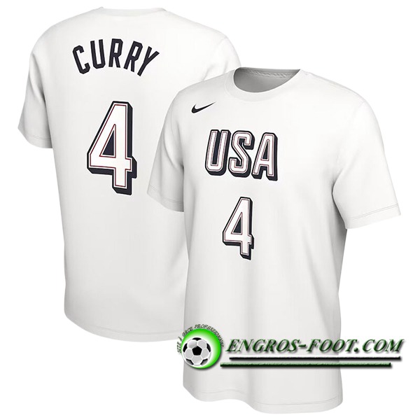 Maillot USA (CURRY #4) 2024/25 Blanc -02