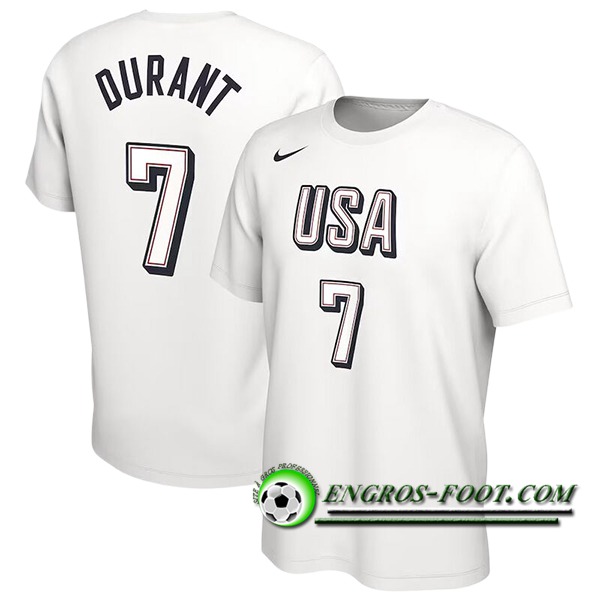 Maillot USA (DURANT #7) 2024/25 Blanc -02