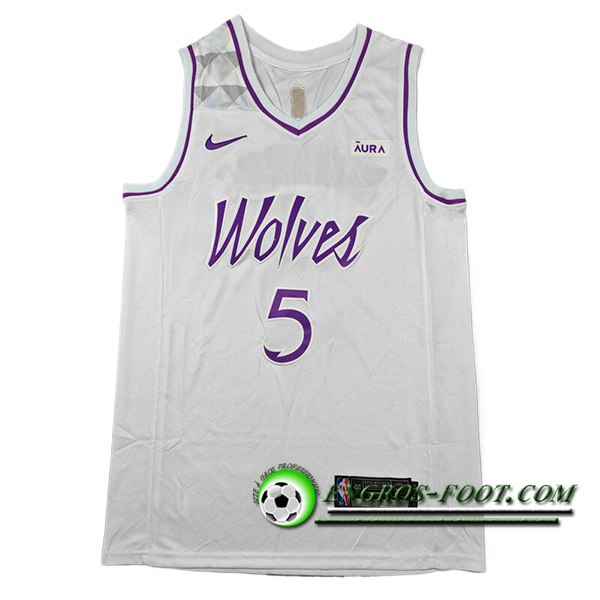 Maillot Minnesota Timberwolves (EDWARDS #5) 2024/25 Blanc/Pourpre