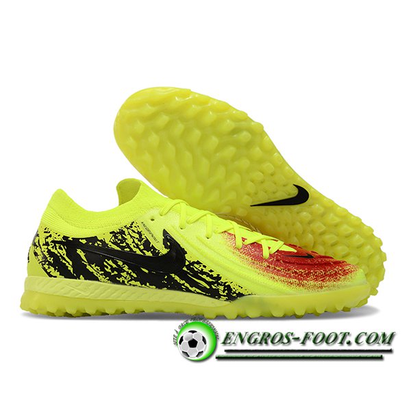 Nike Chaussures de Foot Phantom GX II EliteTF Jaune/Noir/Rouge