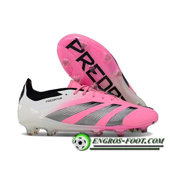 Adidas Chaussures de Foot Predator Elite FG Rose/Gris/Blanc