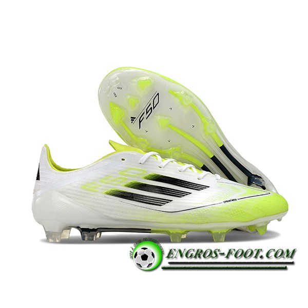 Adidas Chaussures de Foot F50 ELITE FG Blanc/Vert/Noir