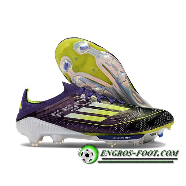 Adidas Chaussures de Foot F50+.1 FG Noir/Vert/Pourpre