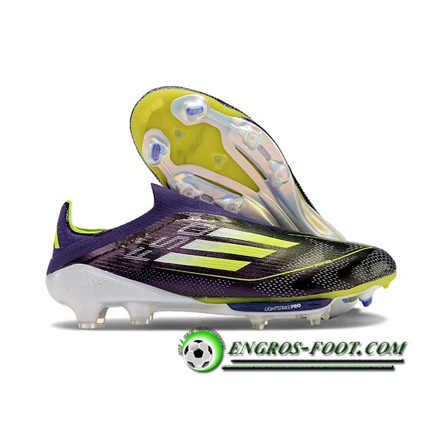 Adidas Chaussures de Foot F50+ FG Noir/Vert/Pourpre