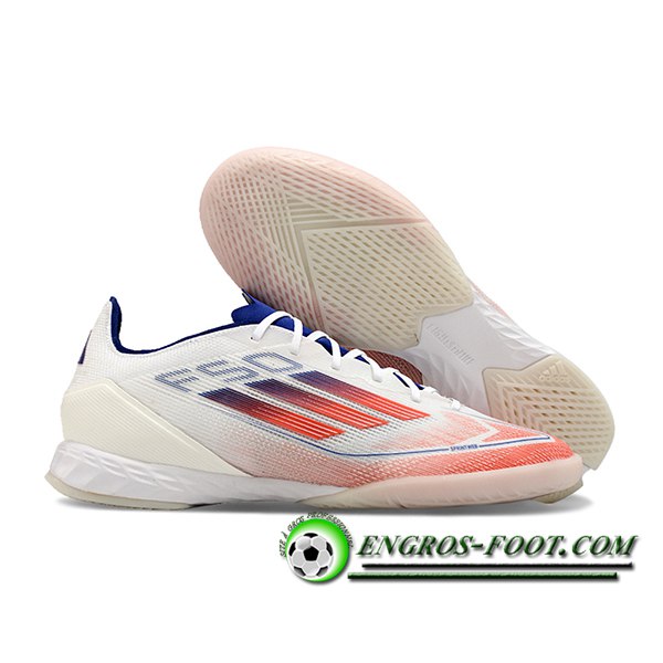 Adidas Chaussures de Foot F50 PRO IC Blanc/Orange/Bleu