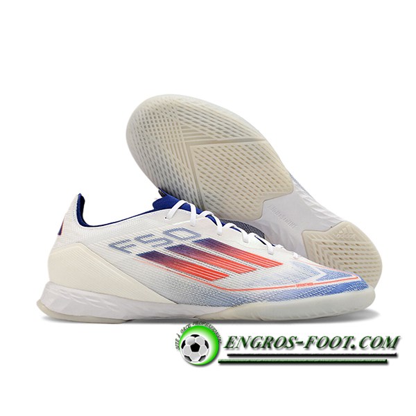 Adidas Chaussures de Foot F50 PRO IC Blanc/Bleu/Orange