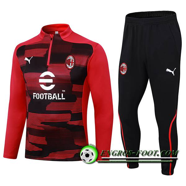 Ensemble Survetement de Foot Milan AC Rouge/Noir 2024/2025 -02