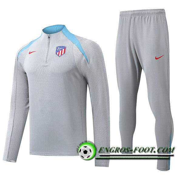 Ensemble Survetement de Foot Atletico Madrid Gris/Bleu 2024/2025