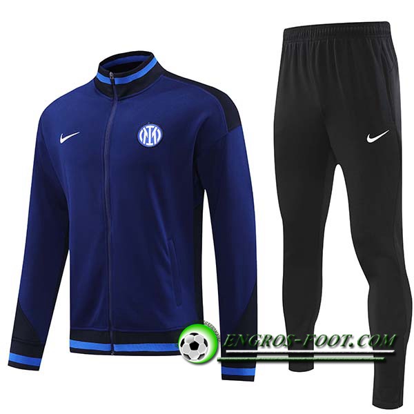 Ensemble Survetement de Foot Veste Foot Inter Milan Bleu/Noir 2024/2025