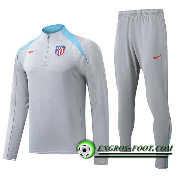 Ensemble Survetement de Foot Atletico Madrid Enfant Gris/Bleu 2024/2025