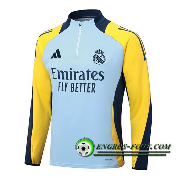 Sweatshirt Training Real Madrid Bleu/Jaune 2024/2025