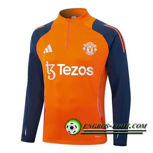 Sweatshirt Training Manchester United Orange/Bleu 2024/2025