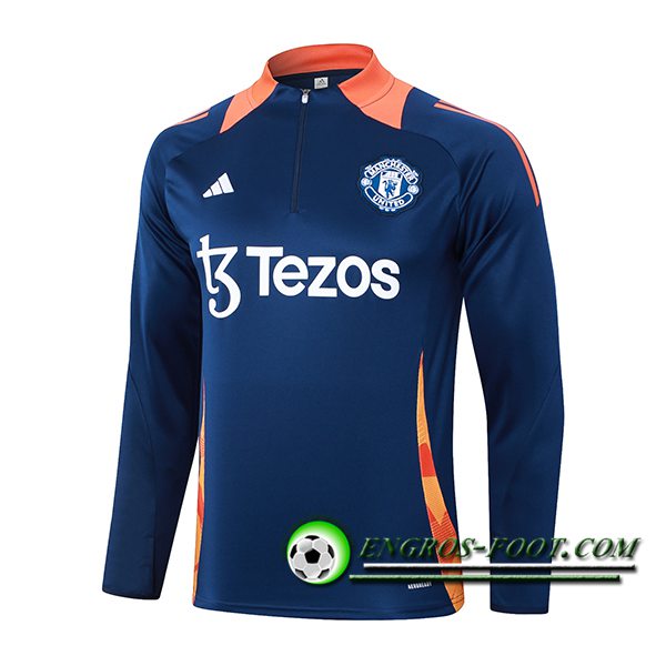 Sweatshirt Training Manchester United Bleu/Orange 2024/2025 -02