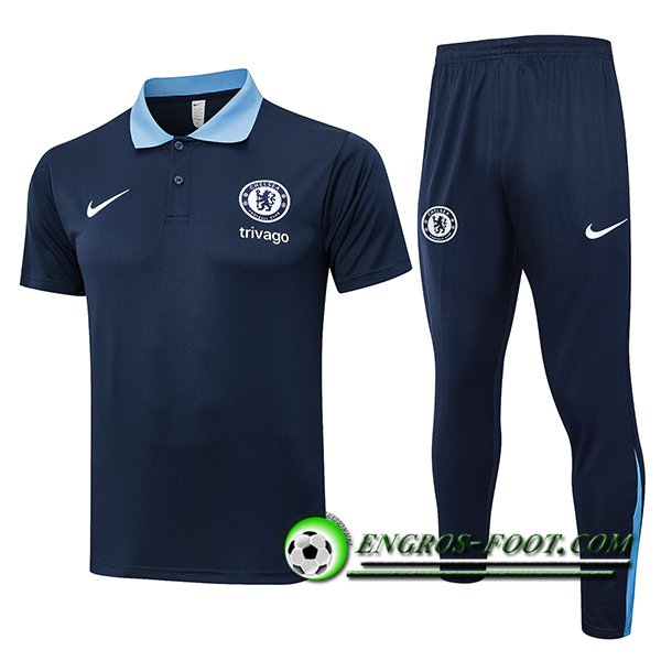 Ensemble Polo Foot FC Chelsea Bleu Royal 2024/2025