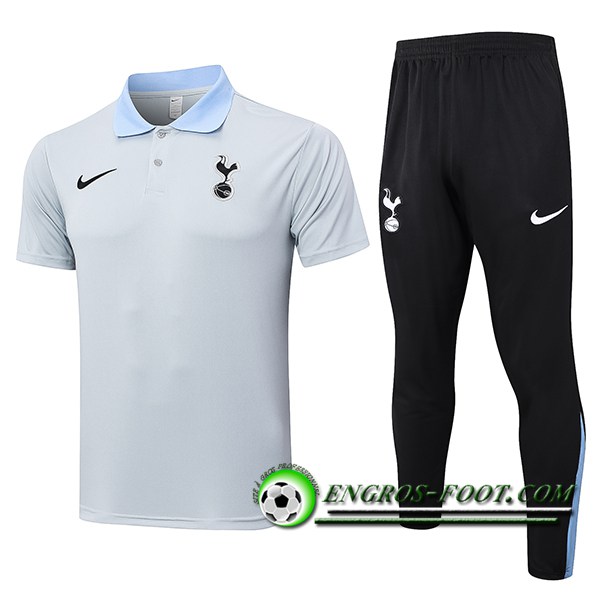 Ensemble Polo Foot Tottenham Hotspurs Gris/Bleu/Noir 2024/2025