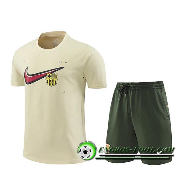 Ensemble Training T-Shirts PSG Beige 2024/2025 -02