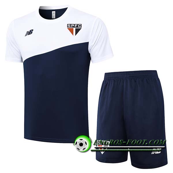 Ensemble Training T-Shirts Sao Paulo FC Blanc/Bleu 2024/2025