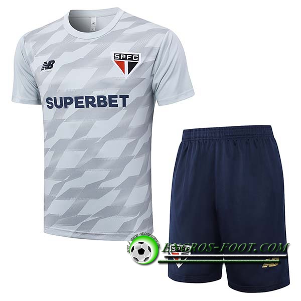 Ensemble Training T-Shirts Sao Paulo FC Gris 2024/2025