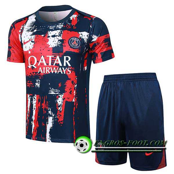 Ensemble Training T-Shirts PSG Rouge/Bleu 2024/2025