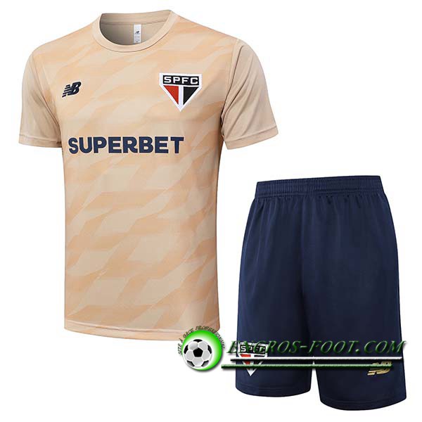 Ensemble Training T-Shirts Sao Paulo FC Beige 2024/2025