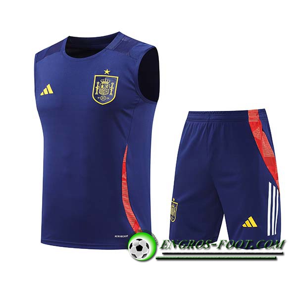 Ensemble Training Debardeur Espagne Bleu/Rouge 2024/2025