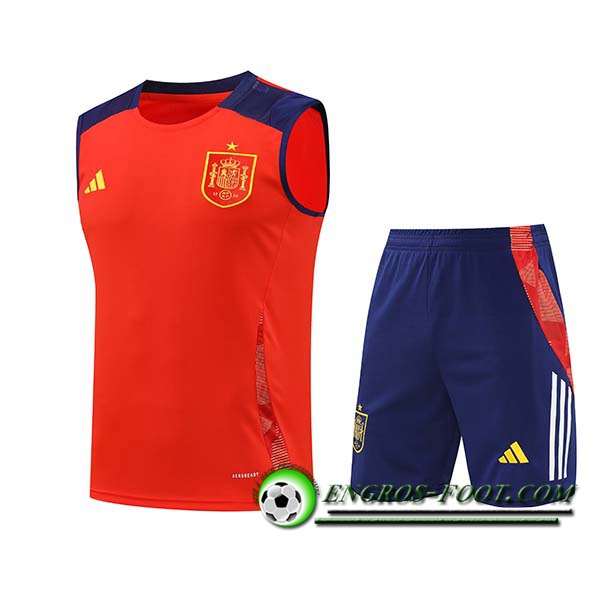 Ensemble Training Debardeur Espagne Rouge/Bleu 2024/2025