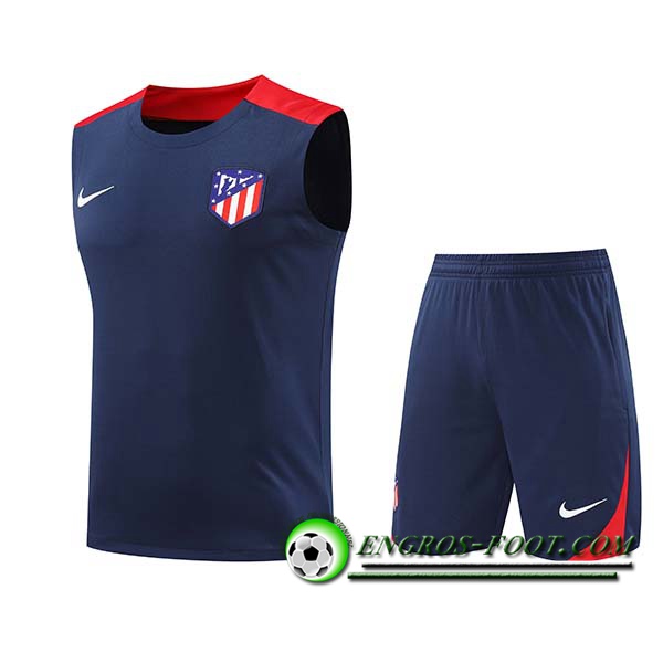 Ensemble Training Debardeur Atletico Madrid Bleu/Rouge 2024/2025