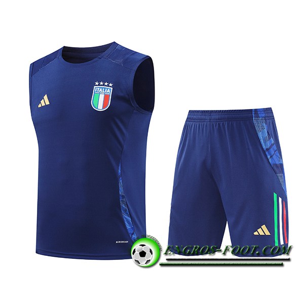 Ensemble Training Debardeur Italie Bleu/Blanc 2024/2025