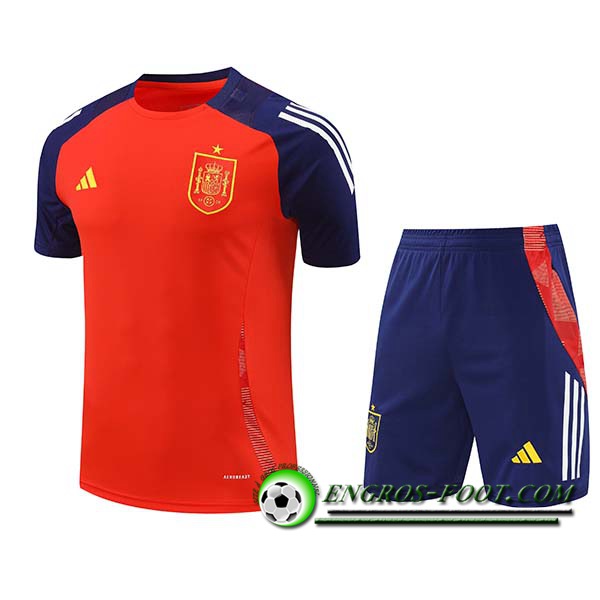 Ensemble Training T-Shirts Espagne Rouge/Bleu 2024/2025 -03