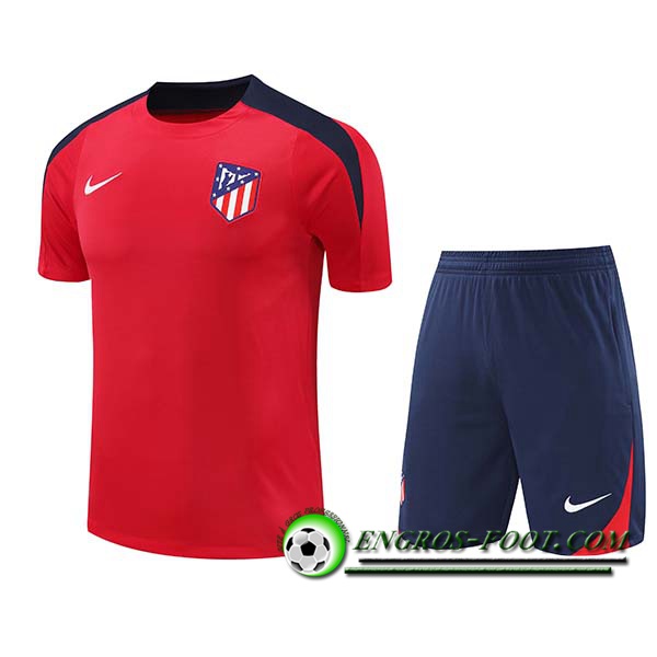 Ensemble Training T-Shirts Atletico Madrid Rouge/Bleu 2024/2025