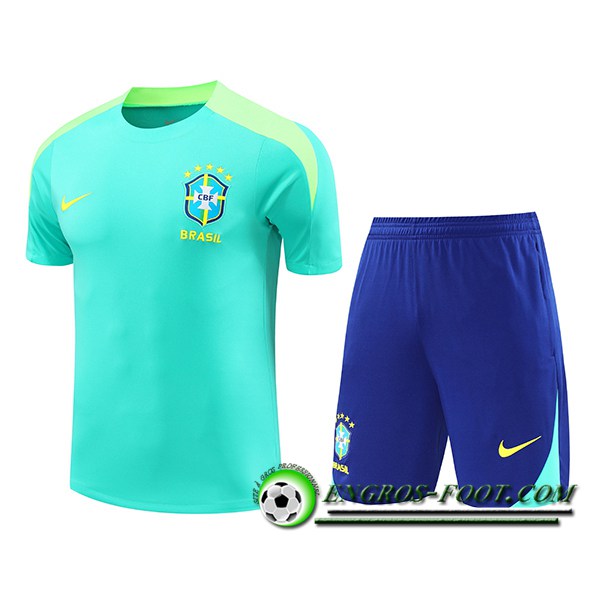 Ensemble Training T-Shirts Brésil Vert 2024/2025 -02