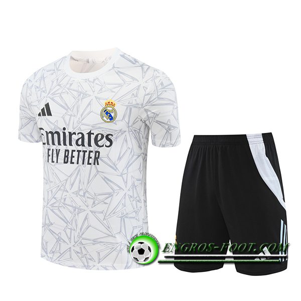 Ensemble Training T-Shirts Real Madrid Blanc/Gris 2024/2025