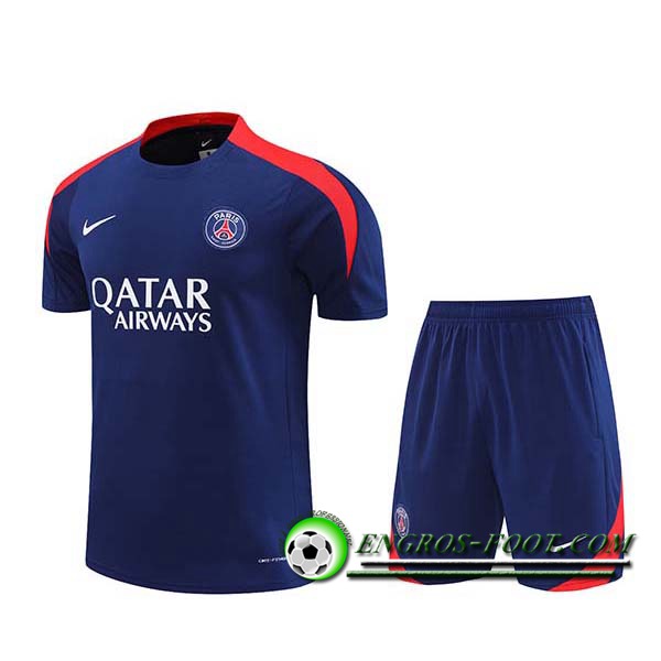 Ensemble Training T-Shirts PSG Bleu/Rouge 2024/2025