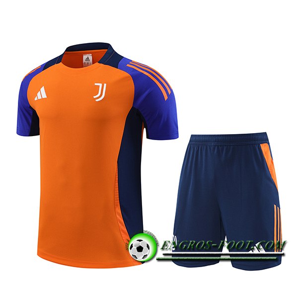 Ensemble Training T-Shirts Juventus Orange/Bleu 2024/2025