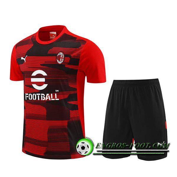 Ensemble Training T-Shirts Milan AC Rouge/Noir 2024/2025