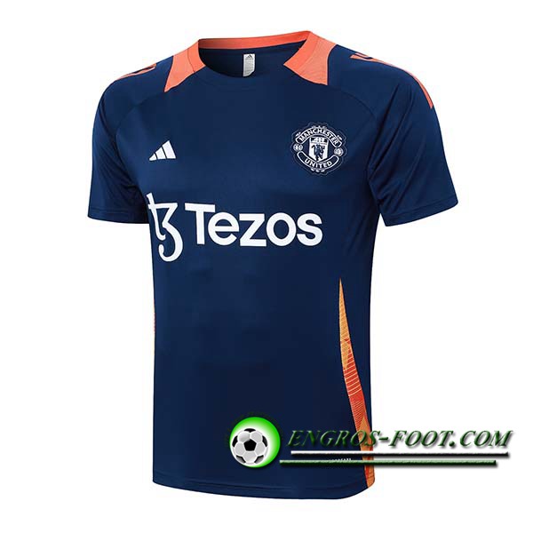 Training T-Shirts Manchester United Bleu/Orange 2024/2025