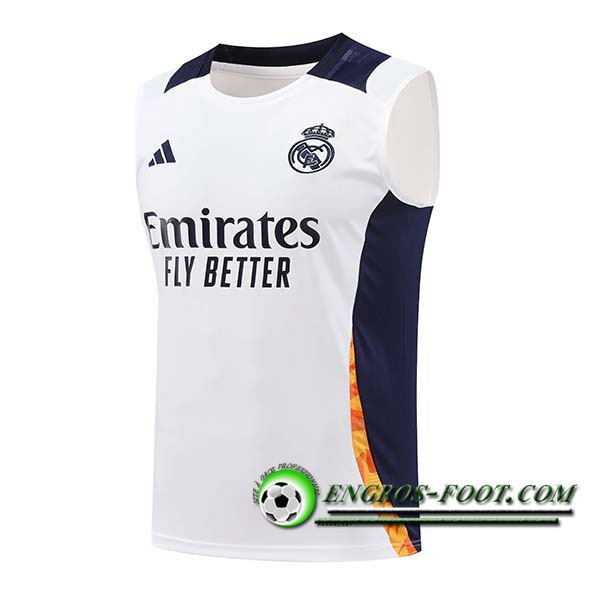 Training Debardeur Real Madrid Blanc/Bleu/Orange 2024/2025