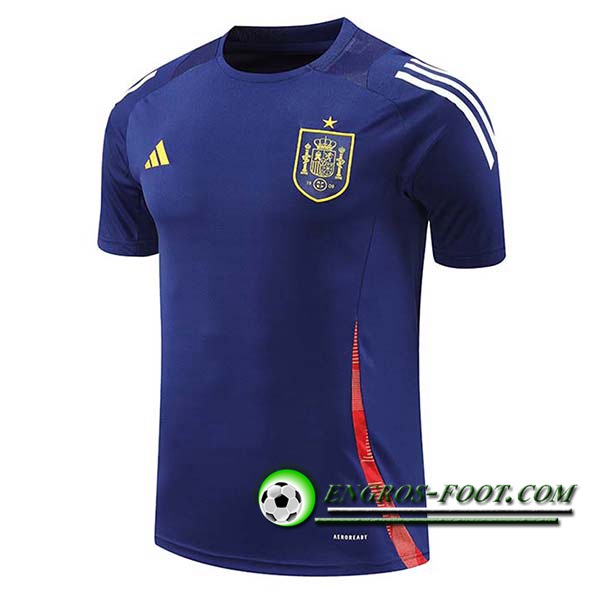 Training T-Shirts Espagne Bleu/Rouge 2024/2025